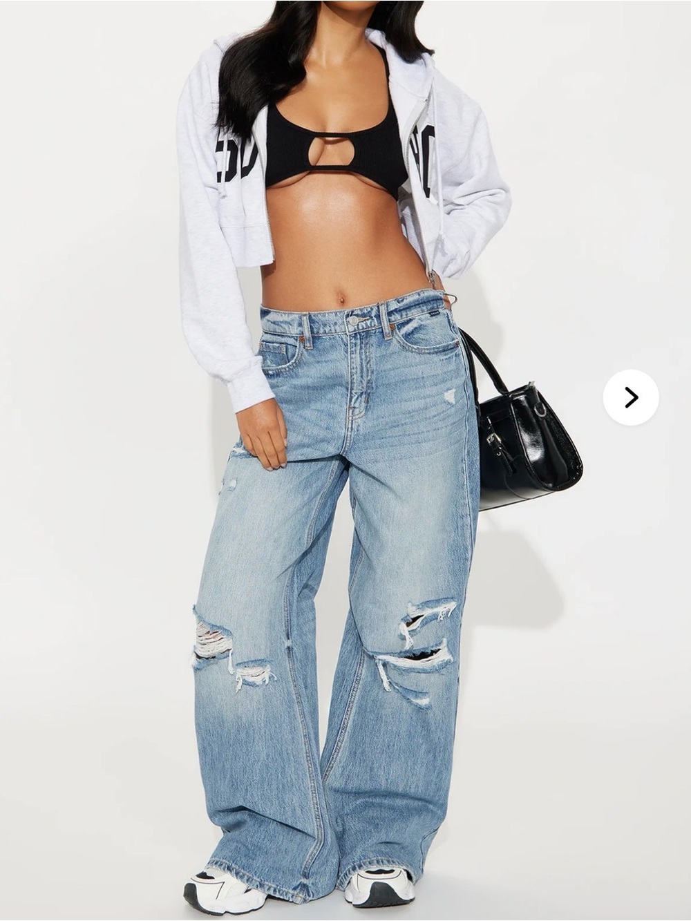 Southside Womens High Rise Baggy Ripped